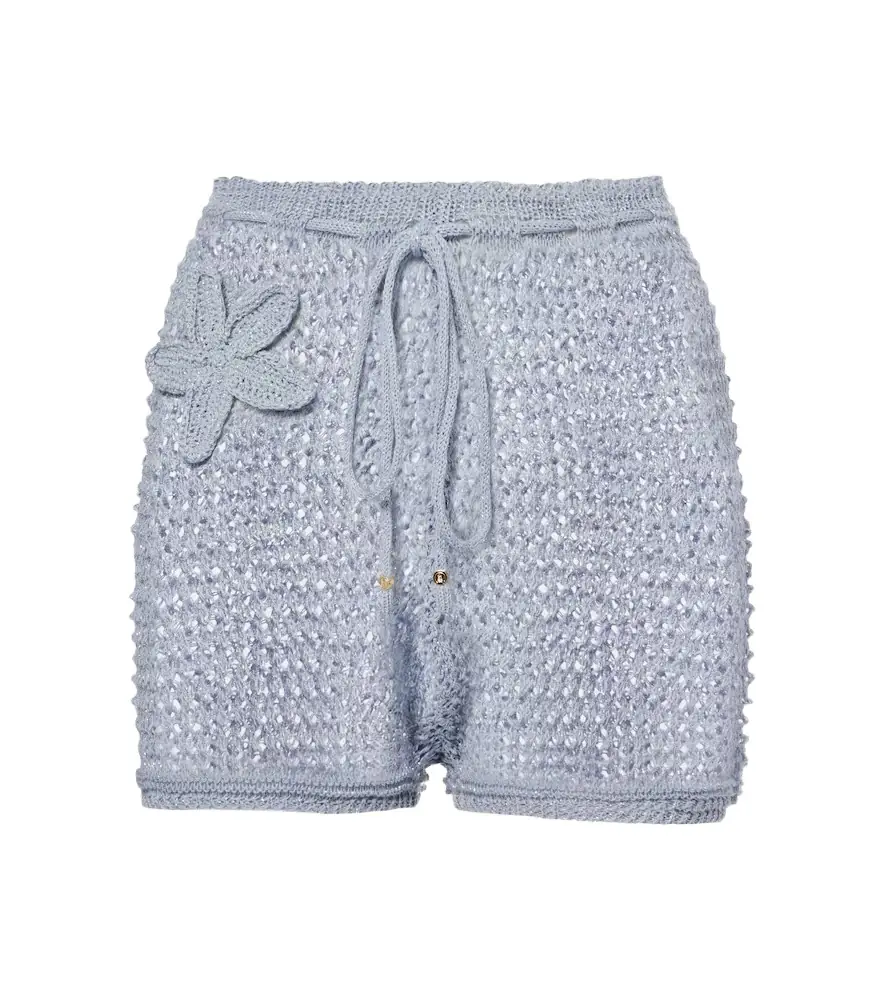 Bananhot Zorya open-knit lamé shorts | Image 1 Bananhot Zorya open-knit lamé shorts | Image 1
