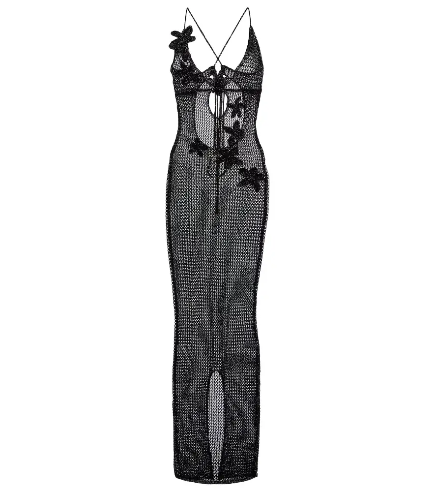 Bananhot Hilsa open-knit lamé maxi dress | Image 1 Bananhot Hilsa open-knit lamé maxi dress | Image 1