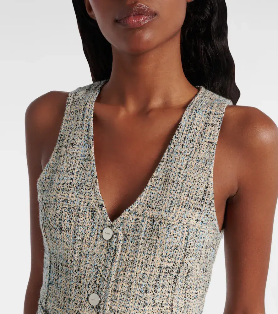 Ganni Belted tweed minidress | Thumbnail 4 Ganni Belted tweed minidress | Thumbnail 4