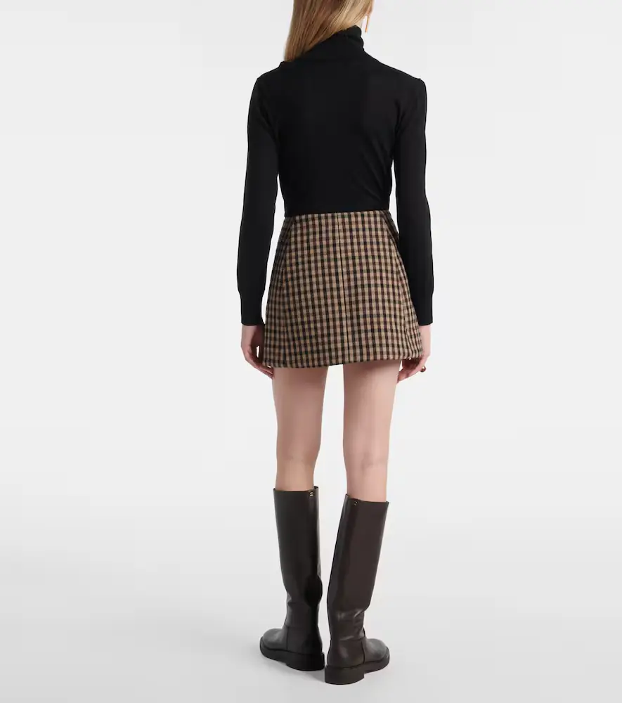Ganni Checked wool wrap skirt | Thumbnail 2 Ganni Checked wool wrap skirt | Thumbnail 2
