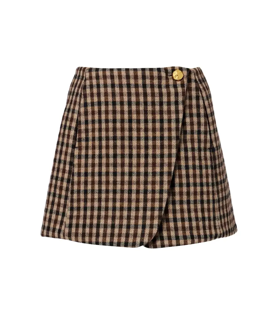 Ganni Checked wool wrap skirt | Image 1 Ganni Checked wool wrap skirt | Image 1