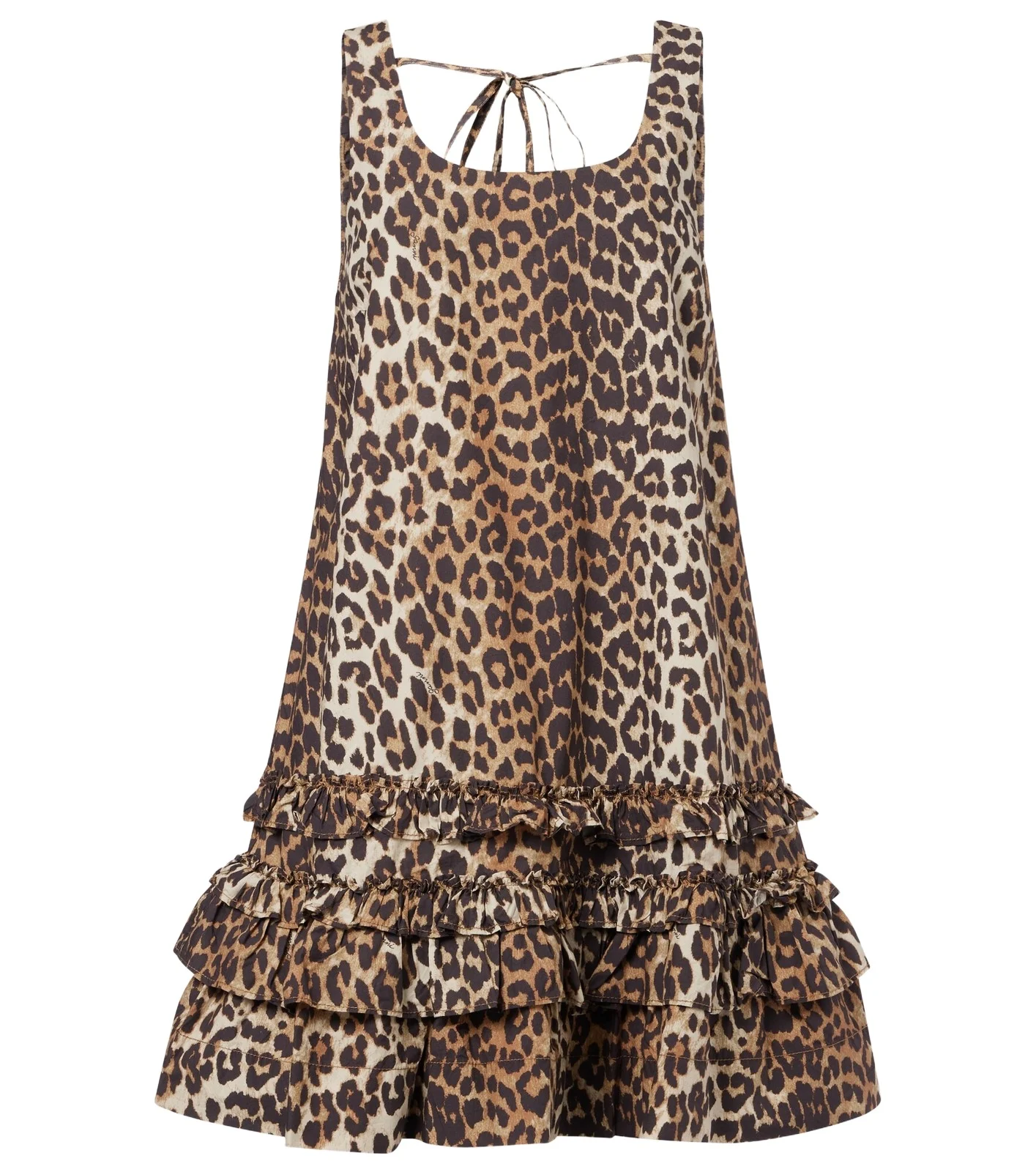 Leopard-print ruffled cotton poplin minidress Leopard-print ruffled cotton poplin minidress