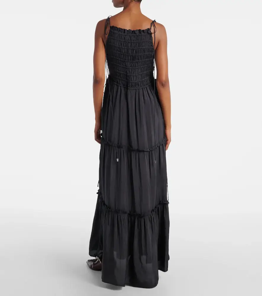 Ganni Smocked tiered maxi dress | Thumbnail 3 Ganni Smocked tiered maxi dress | Thumbnail 3