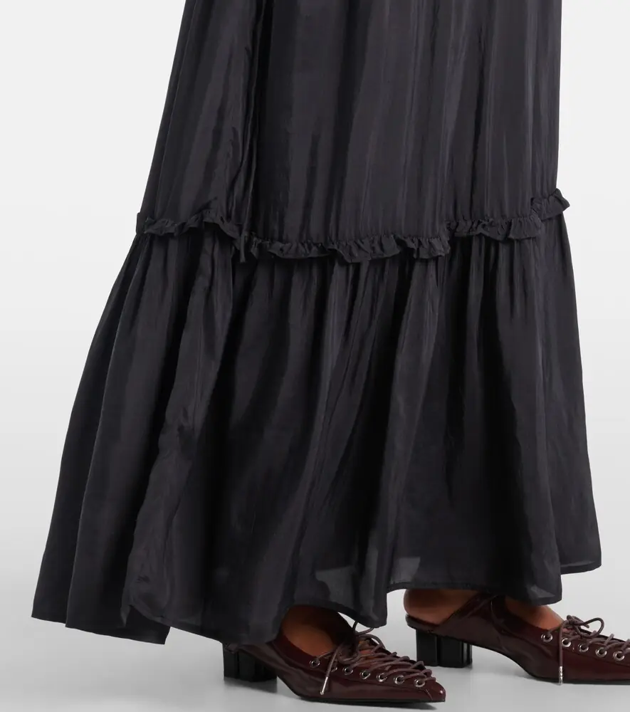 Ganni Smocked tiered maxi dress | Thumbnail 4 Ganni Smocked tiered maxi dress | Thumbnail 4