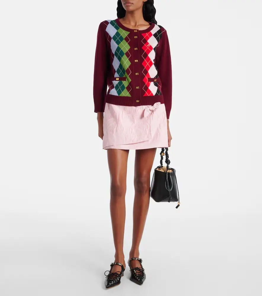 Ganni Argyle wool and cashmere cardigan | Thumbnail 2