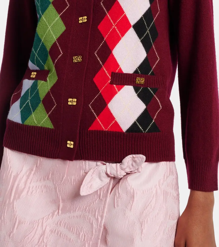 Ganni Argyle wool and cashmere cardigan | Thumbnail 5