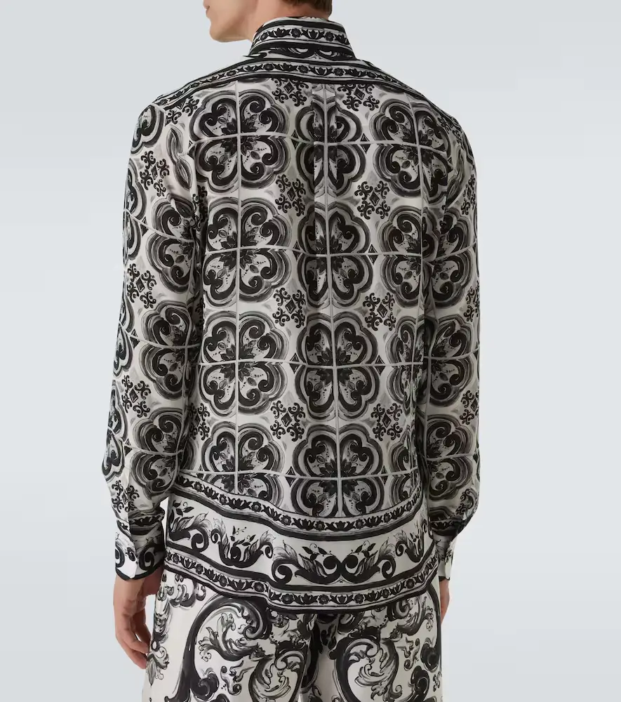 Dolce & Gabbana Martini Majolica silk twill shirt | Thumbnail 3 Dolce & Gabbana Martini Majolica silk twill shirt | Thumbnail 3