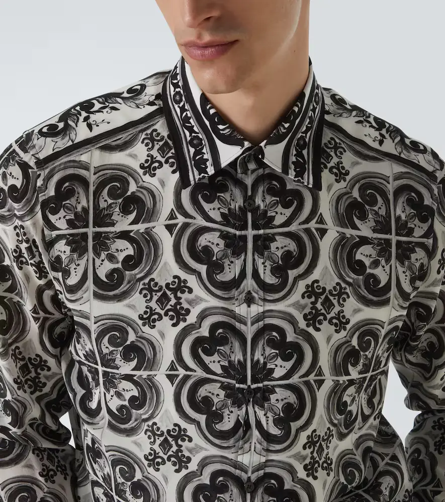Dolce & Gabbana Martini Majolica silk twill shirt | Thumbnail 4 Dolce & Gabbana Martini Majolica silk twill shirt | Thumbnail 4
