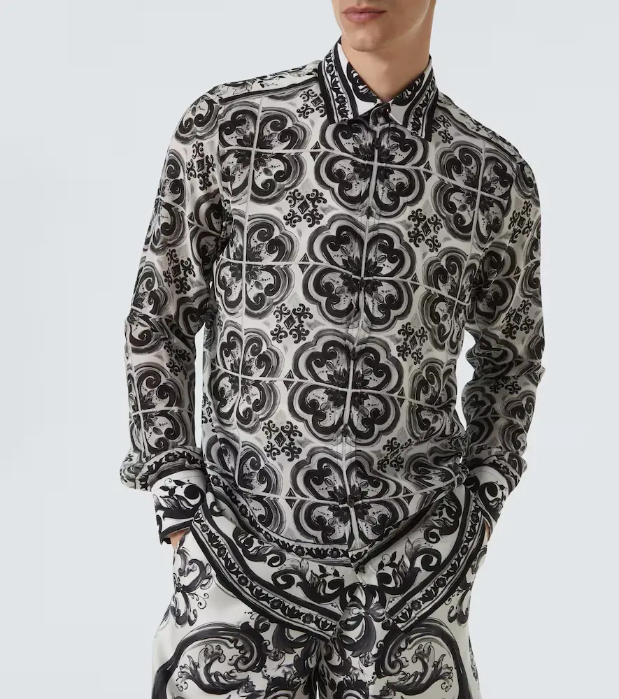 Dolce & Gabbana Martini Majolica silk twill shirt | Thumbnail 6 Dolce & Gabbana Martini Majolica silk twill shirt | Thumbnail 6