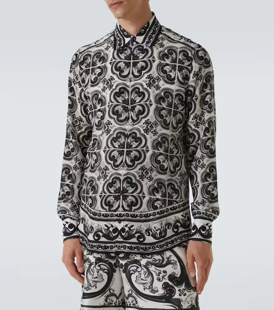 Dolce & Gabbana Martini Majolica silk twill shirt | Thumbnail 7 Dolce & Gabbana Martini Majolica silk twill shirt | Thumbnail 7