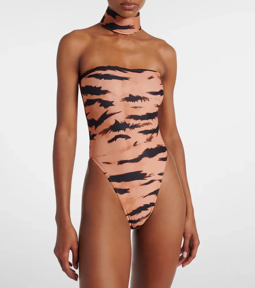 ADRIANA DEGREAS x Sabine Getty printed strapless swimsuit | Thumbnail 2
