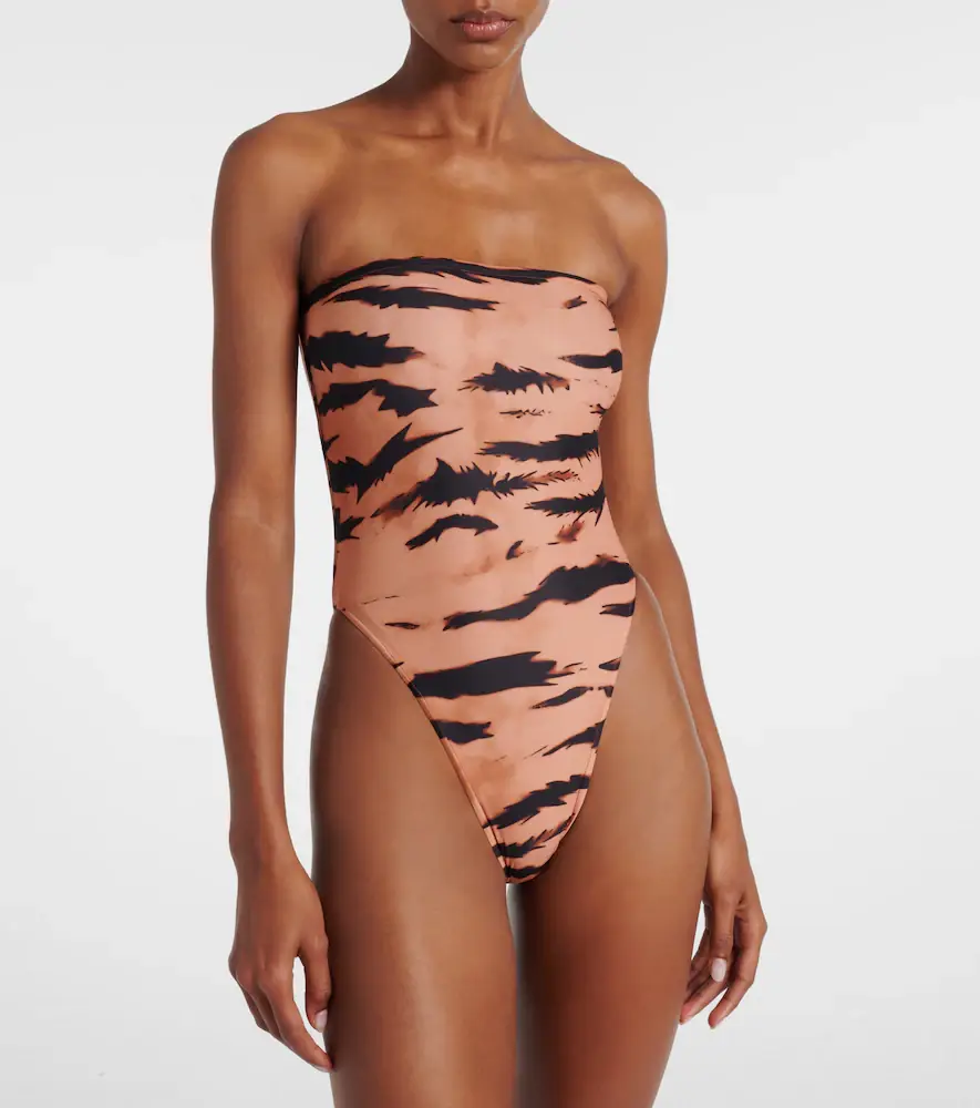 ADRIANA DEGREAS x Sabine Getty printed strapless swimsuit | Thumbnail 5