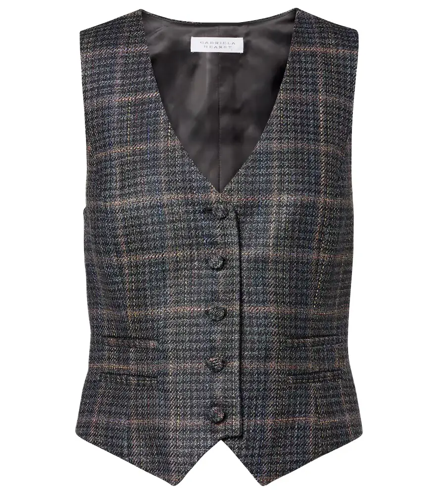 Gabriela Hearst Coleridge checked wool and silk vest
