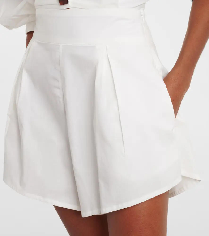 ADRIANA DEGREAS Solid pleated cotton shorts | Thumbnail 3 ADRIANA DEGREAS Solid pleated cotton shorts | Thumbnail 3