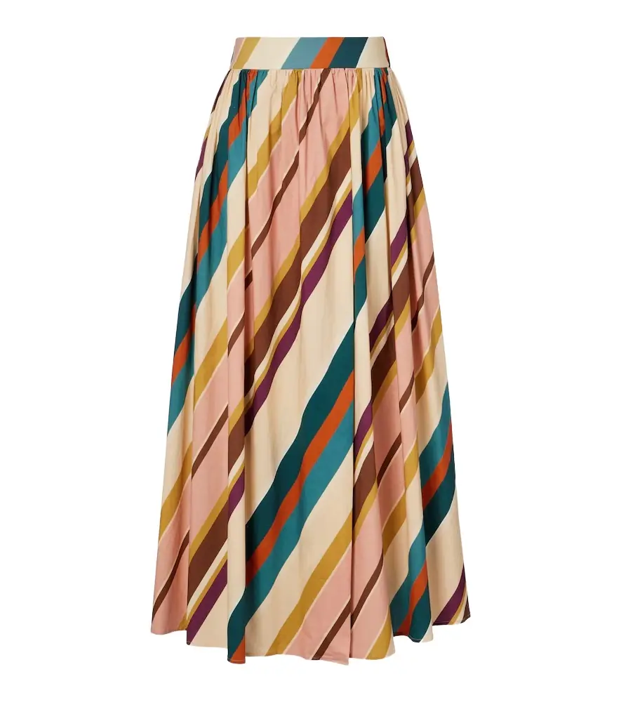 ADRIANA DEGREAS Striped cotton-blend maxi skirt | Image 1 ADRIANA DEGREAS Striped cotton-blend maxi skirt | Image 1