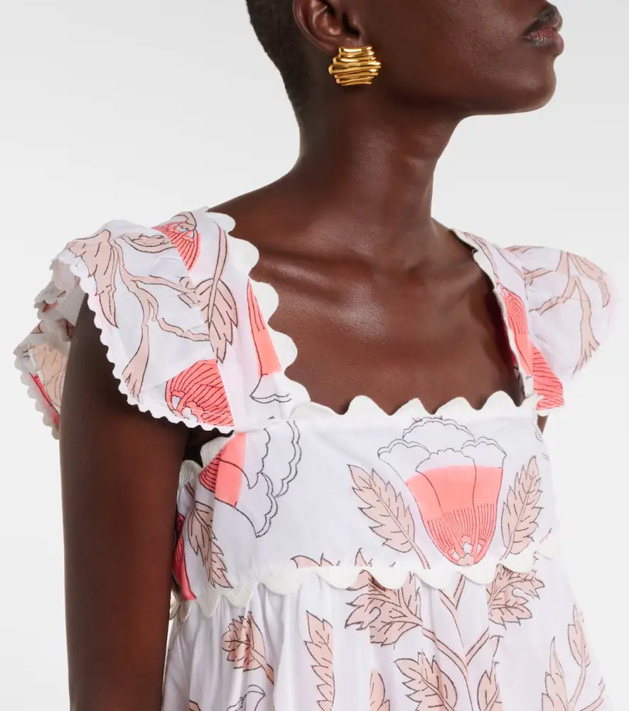 JULIET DUNN Printed scalloped cotton top | Thumbnail 3 JULIET DUNN Printed scalloped cotton top | Thumbnail 3