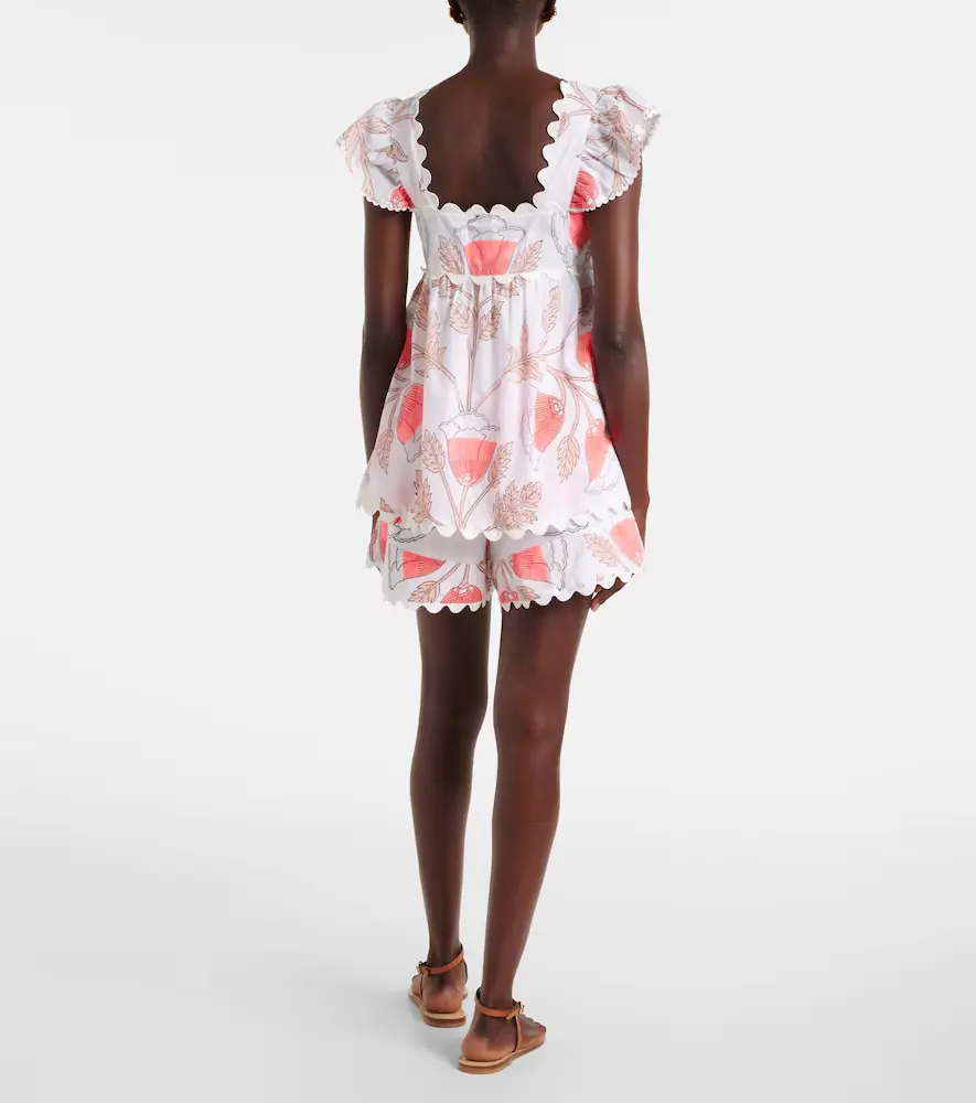 JULIET DUNN Printed scalloped cotton top | Thumbnail 4 JULIET DUNN Printed scalloped cotton top | Thumbnail 4