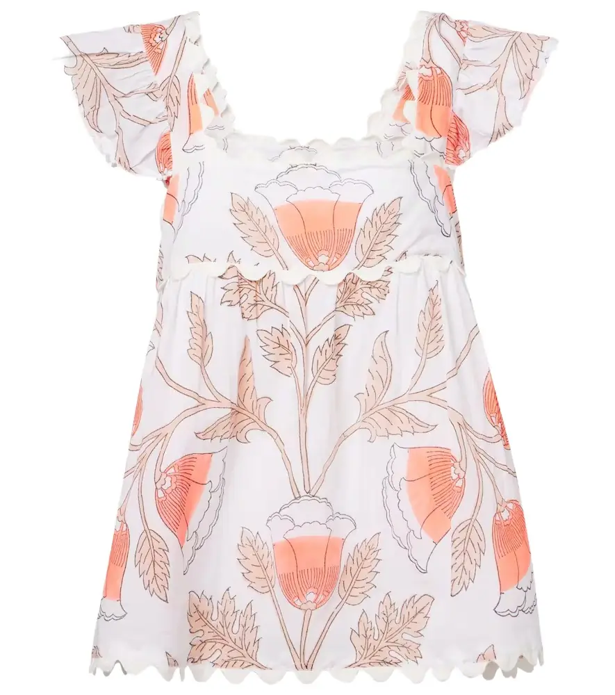 JULIET DUNN Printed scalloped cotton top | Image 1 JULIET DUNN Printed scalloped cotton top | Image 1