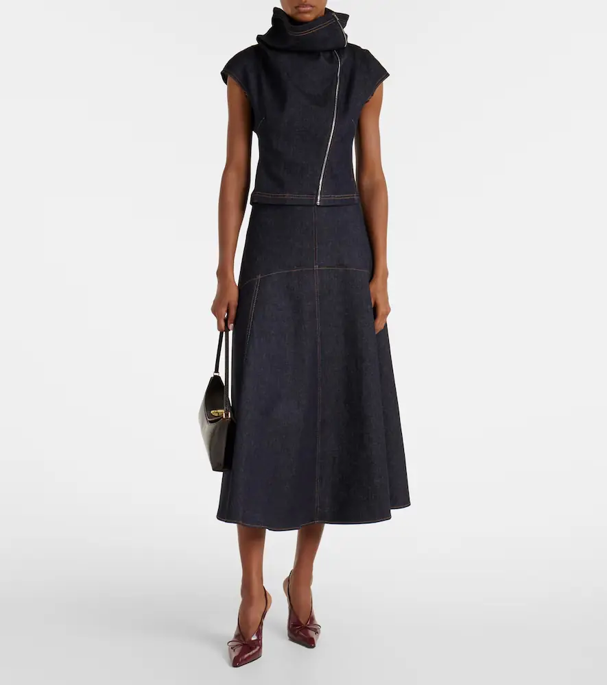 Jacquemus Triangle De-Nîmes denim midi skirt | Thumbnail 2