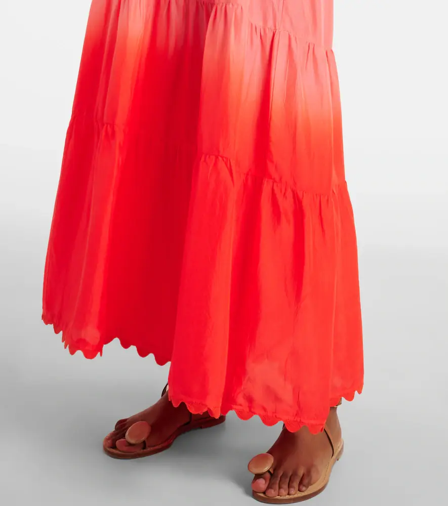 JULIET DUNN Scalloped tiered silk maxi dress | Thumbnail 3 JULIET DUNN Scalloped tiered silk maxi dress | Thumbnail 3