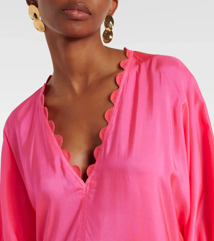 JULIET DUNN Scalloped tiered silk maxi dress | Thumbnail 5 JULIET DUNN Scalloped tiered silk maxi dress | Thumbnail 5