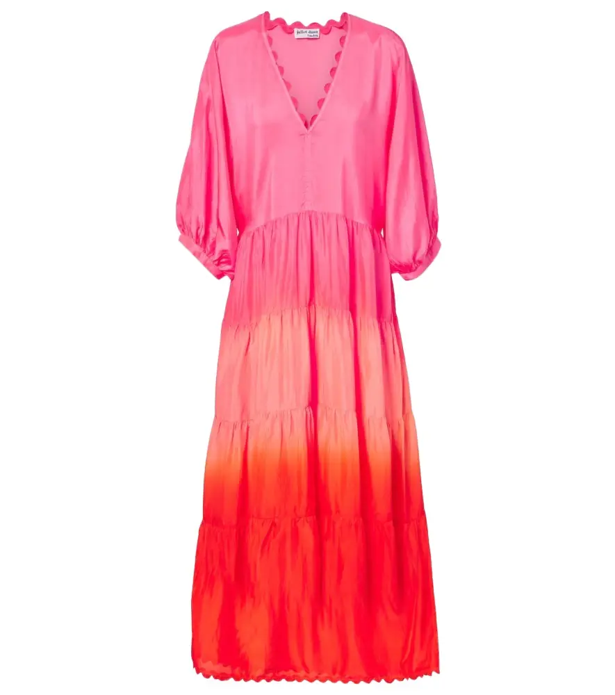 JULIET DUNN Scalloped tiered silk maxi dress | Image 1 JULIET DUNN Scalloped tiered silk maxi dress | Image 1