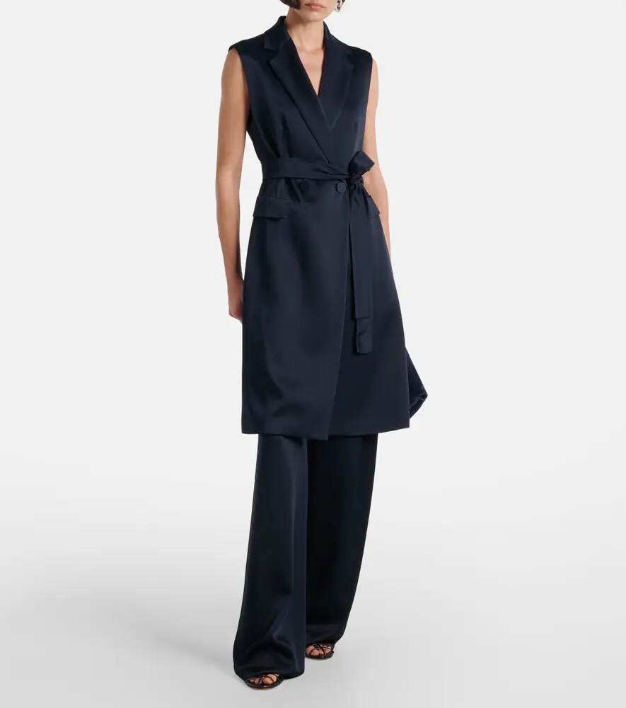 Max Mara Afgano belted satin jacket | Thumbnail 3 Max Mara Afgano belted satin jacket | Thumbnail 3
