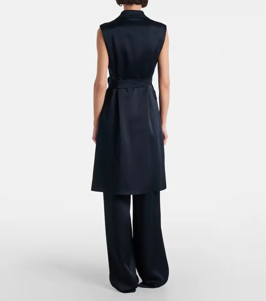 Max Mara Afgano belted satin jacket | Thumbnail 5 Max Mara Afgano belted satin jacket | Thumbnail 5