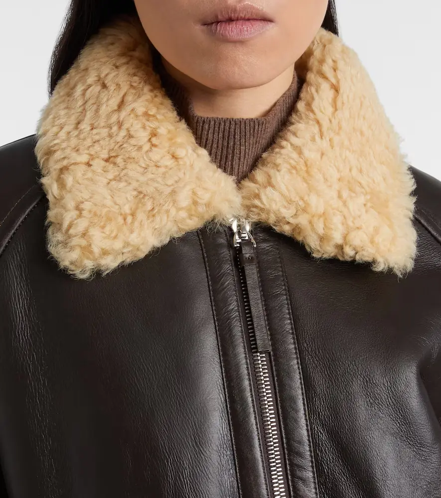 Jacquemus Bombardier shearling-trimmed leather bomber jacket | Thumbnail 2