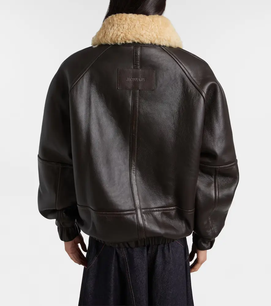 Jacquemus Bombardier shearling-trimmed leather bomber jacket | Thumbnail 3