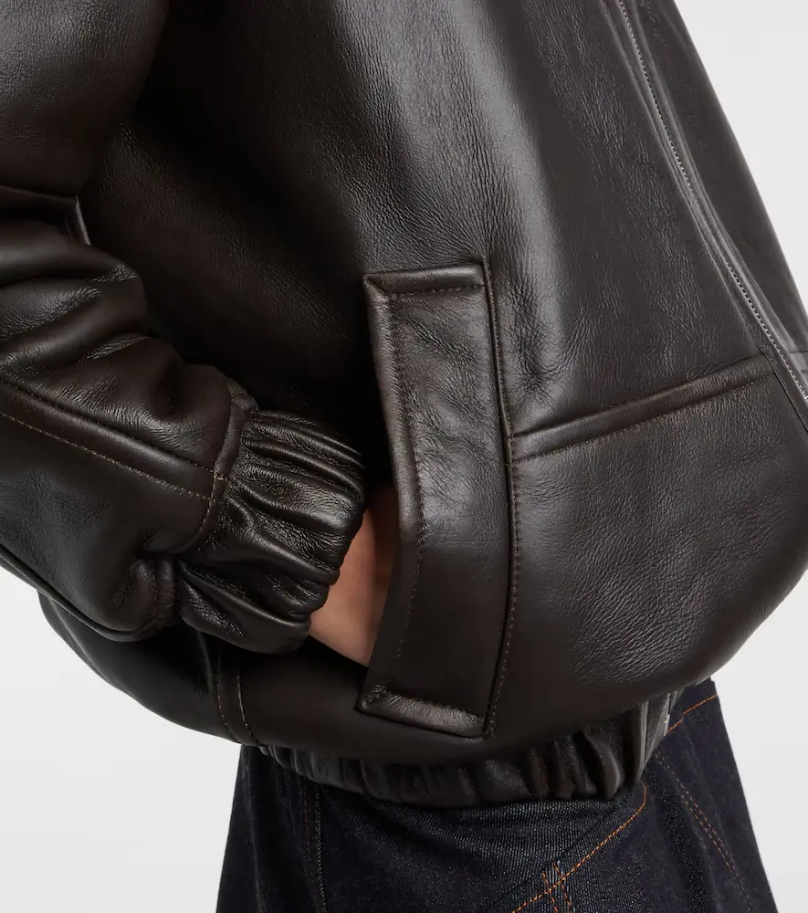 Jacquemus Bombardier shearling-trimmed leather bomber jacket | Thumbnail 4