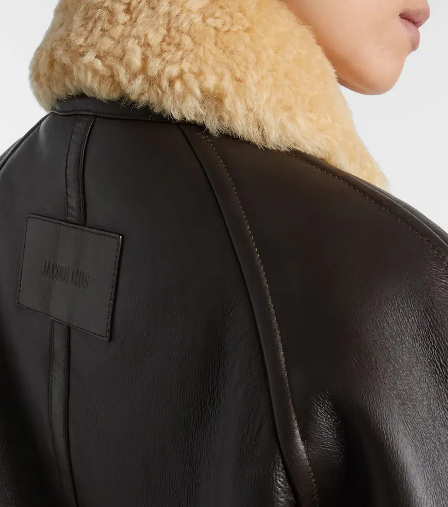 Jacquemus Bombardier shearling-trimmed leather bomber jacket | Thumbnail 5
