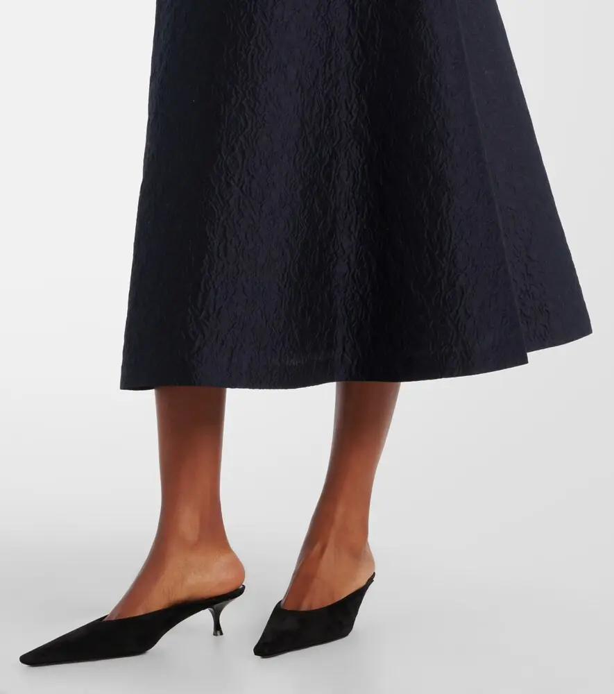 Max Mara Lyon cotton and silk-blend cloqué midi dress | Thumbnail 3 Max Mara Lyon cotton and silk-blend cloqué midi dress | Thumbnail 3
