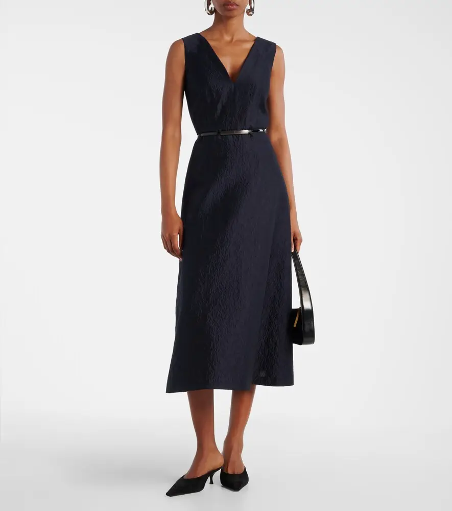 Max Mara Lyon cotton and silk-blend cloqué midi dress | Thumbnail 5 Max Mara Lyon cotton and silk-blend cloqué midi dress | Thumbnail 5
