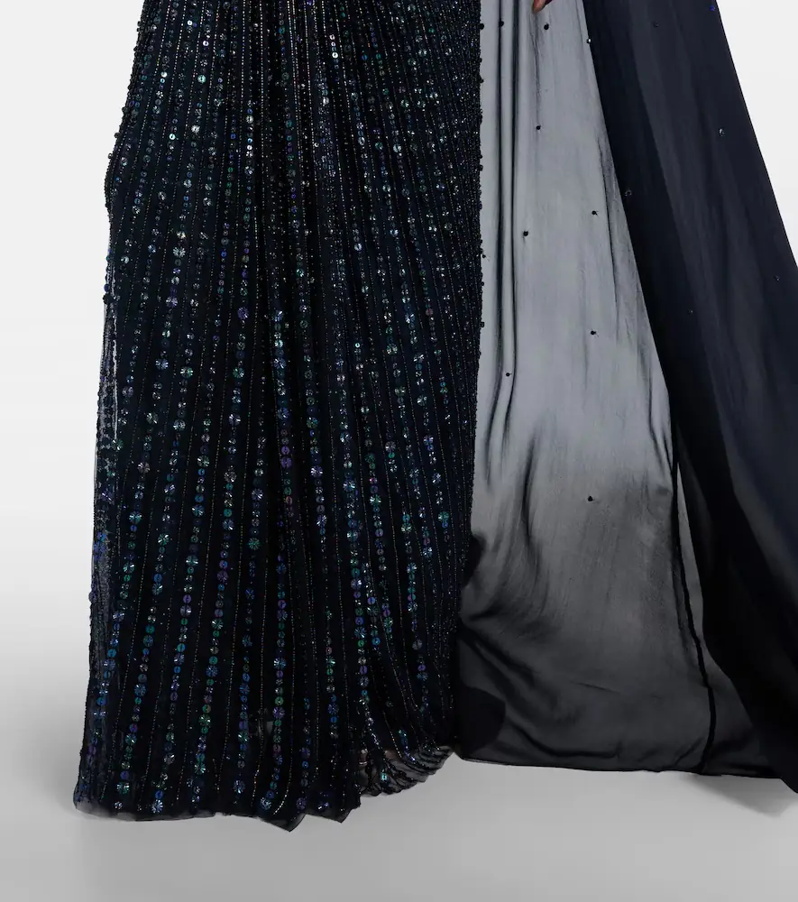 Jenny Packham Thea caped sequined gown | Thumbnail 2