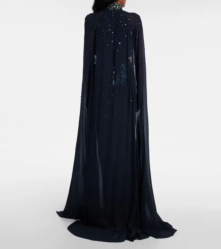Jenny Packham Thea caped sequined gown | Thumbnail 3