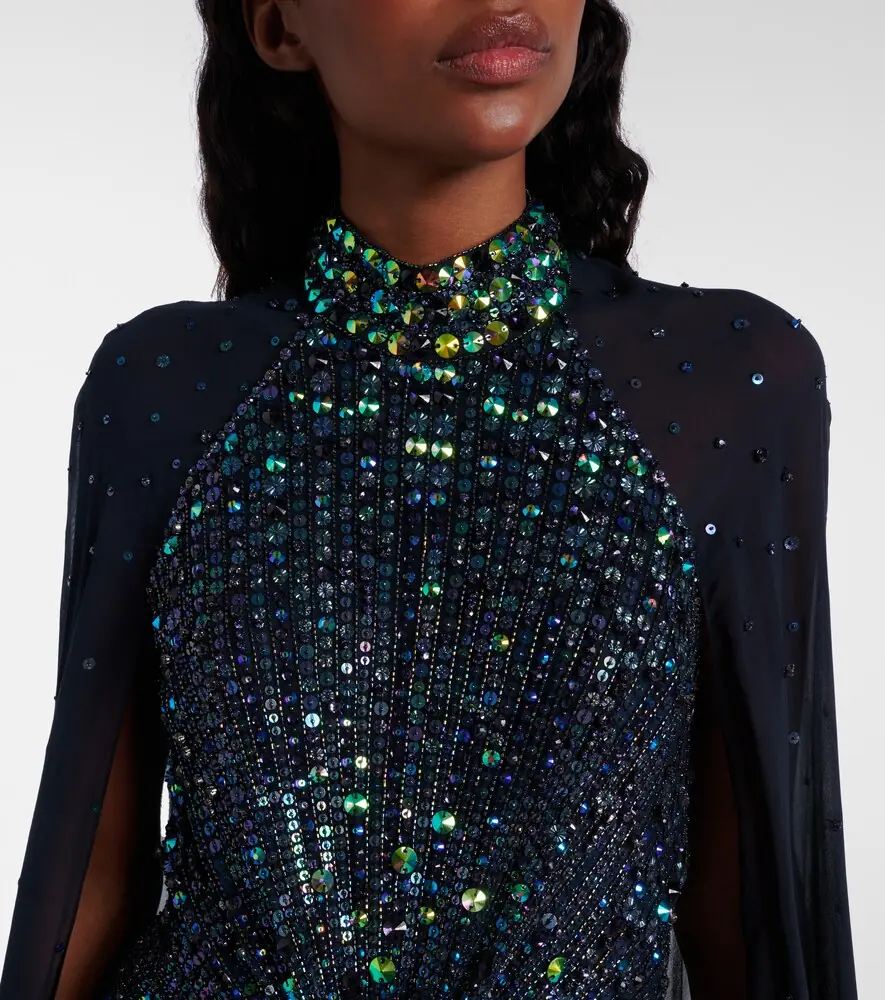 Jenny Packham Thea caped sequined gown | Thumbnail 6