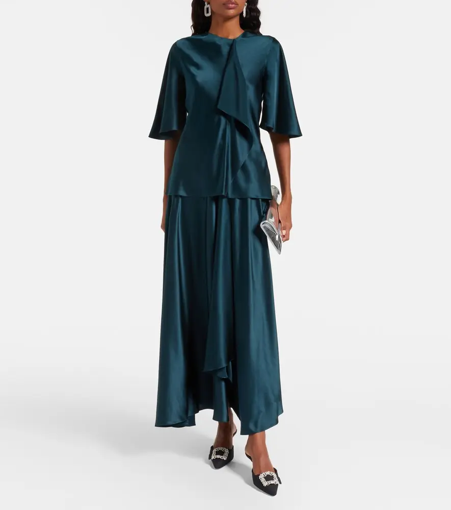 Roksanda Naiara draped silk satin top | Thumbnail 3