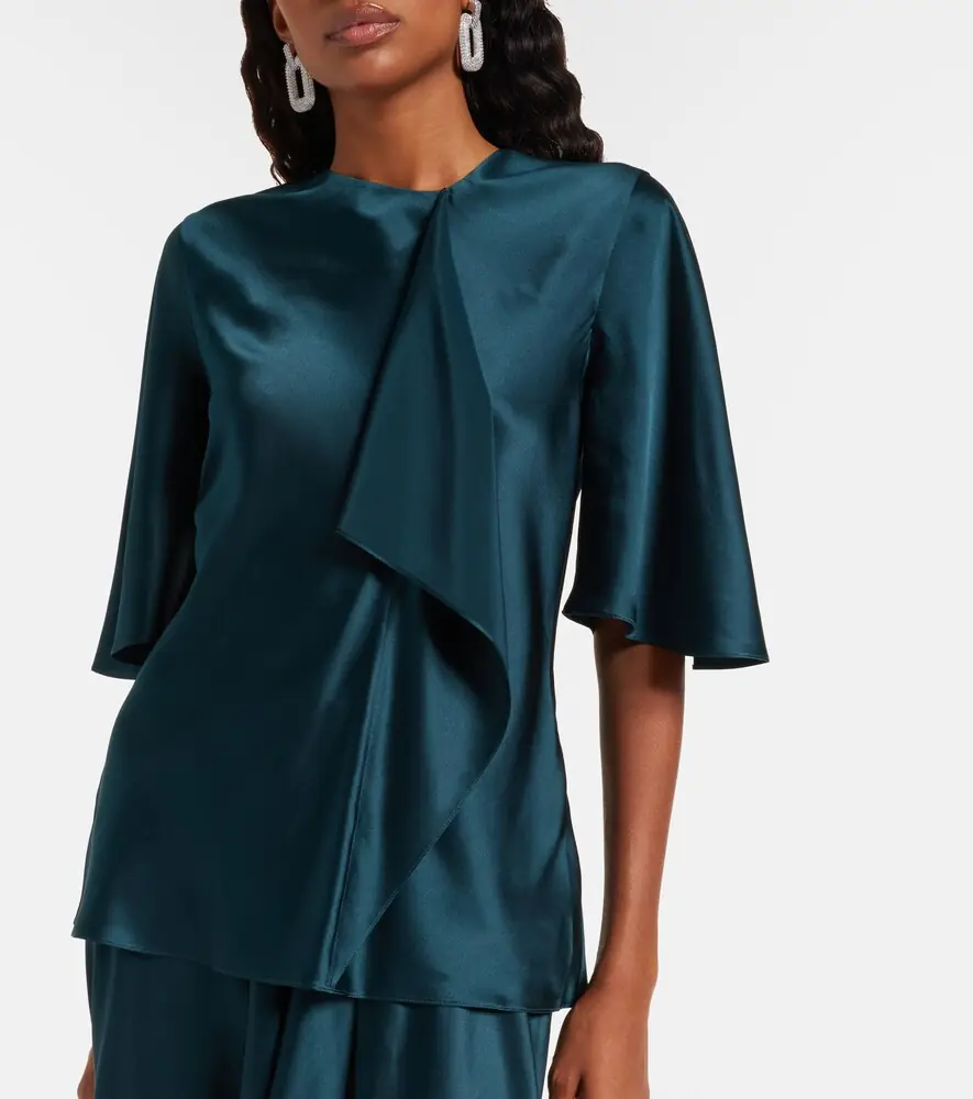 Roksanda Naiara draped silk satin top | Thumbnail 4