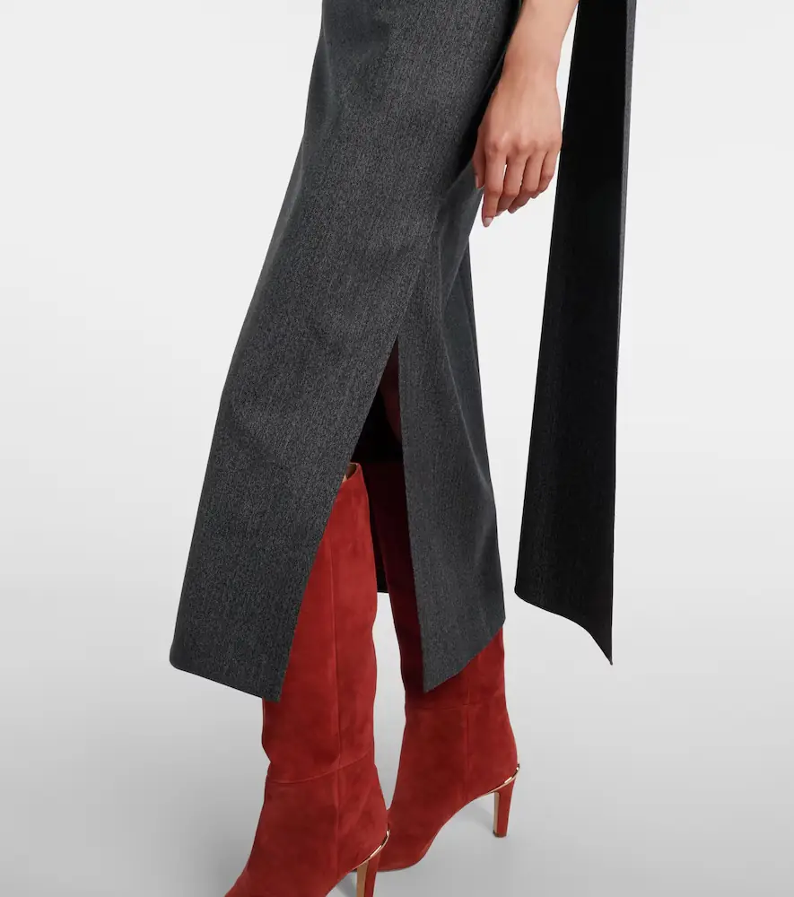Roksanda Maite herringbone draped midi dress | Thumbnail 2