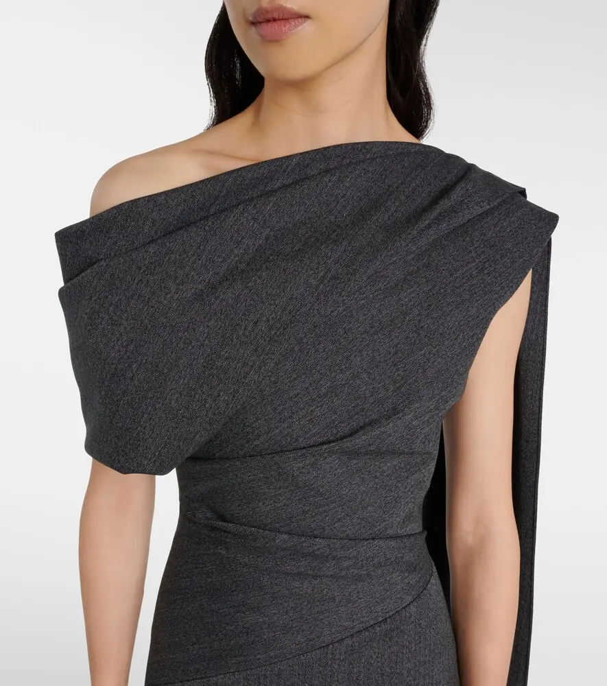 Roksanda Maite herringbone draped midi dress | Thumbnail 6