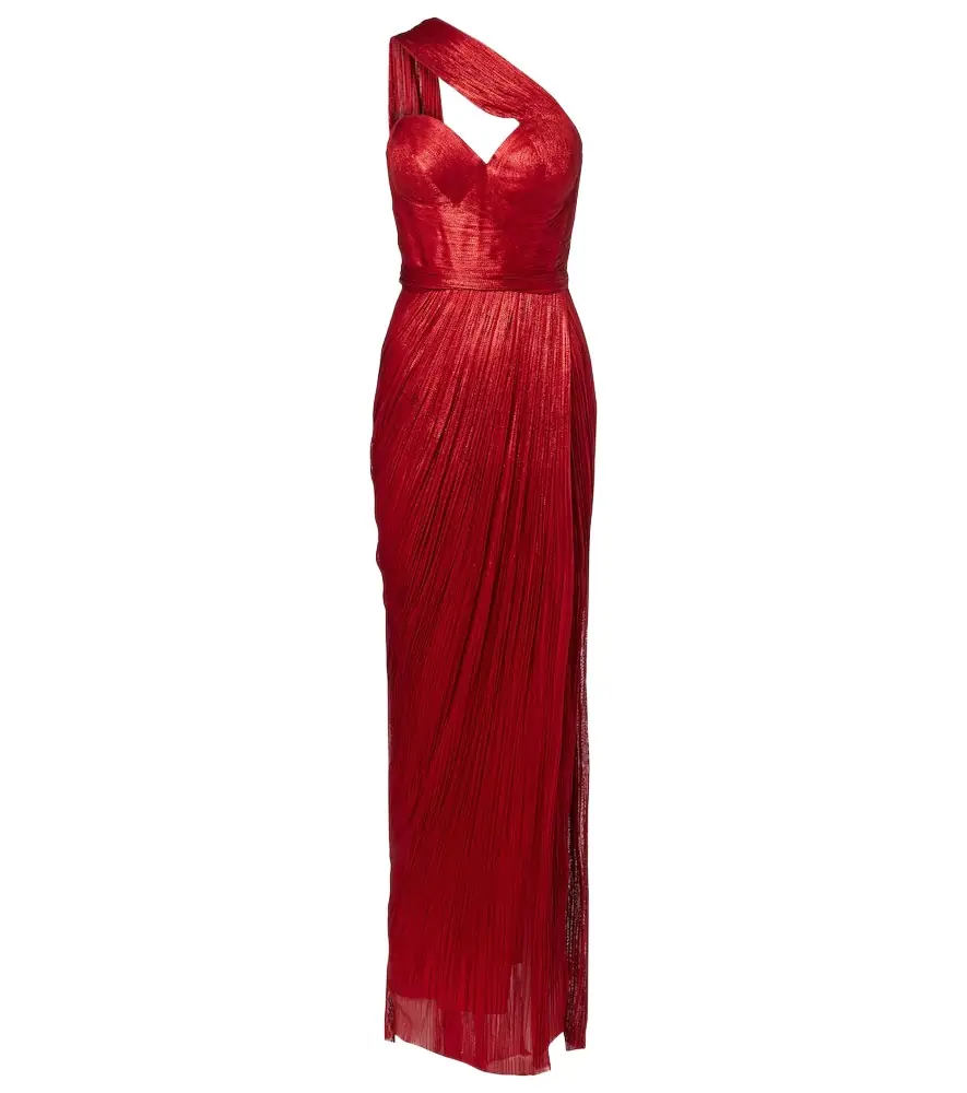 Claudine scarf-detail silk mousseline gown Claudine scarf-detail silk mousseline gown