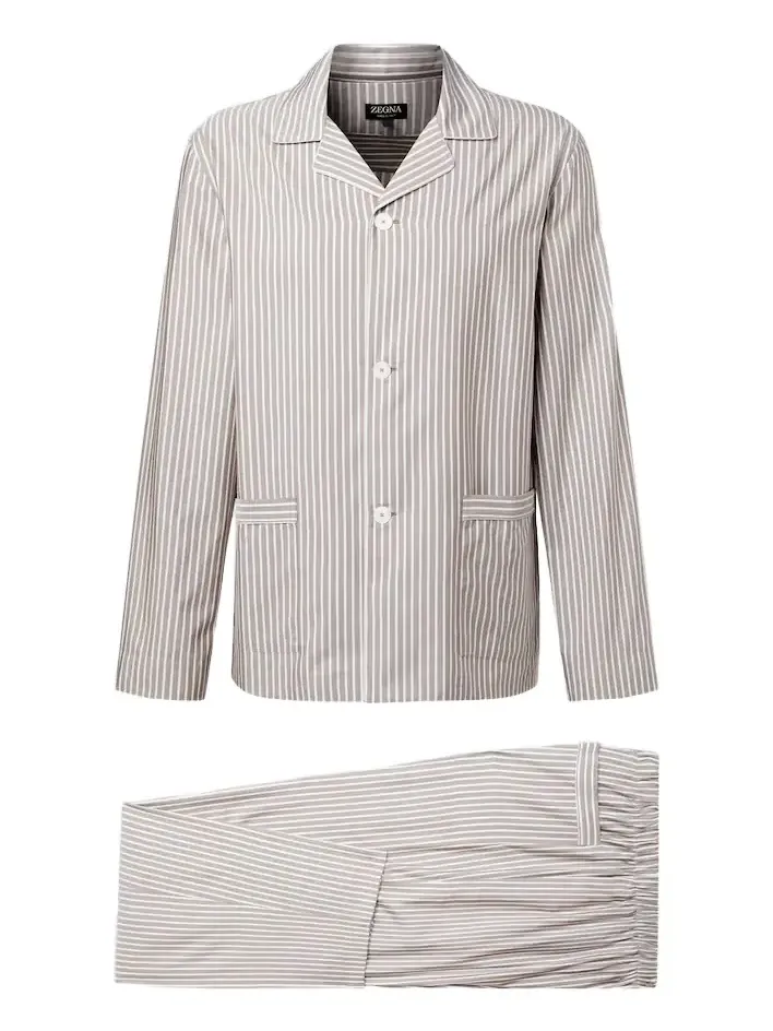 Striped silk, cotton, and cashmere pajamas Striped silk, cotton, and cashmere pajamas