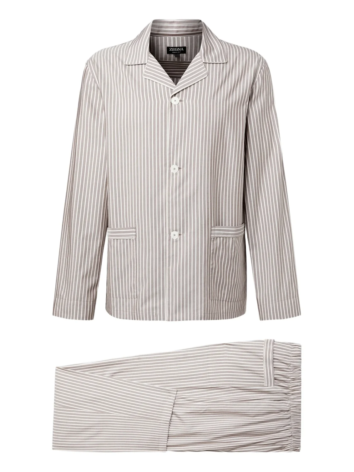 Striped silk, cotton, and cashmere pajamas Striped silk, cotton, and cashmere pajamas