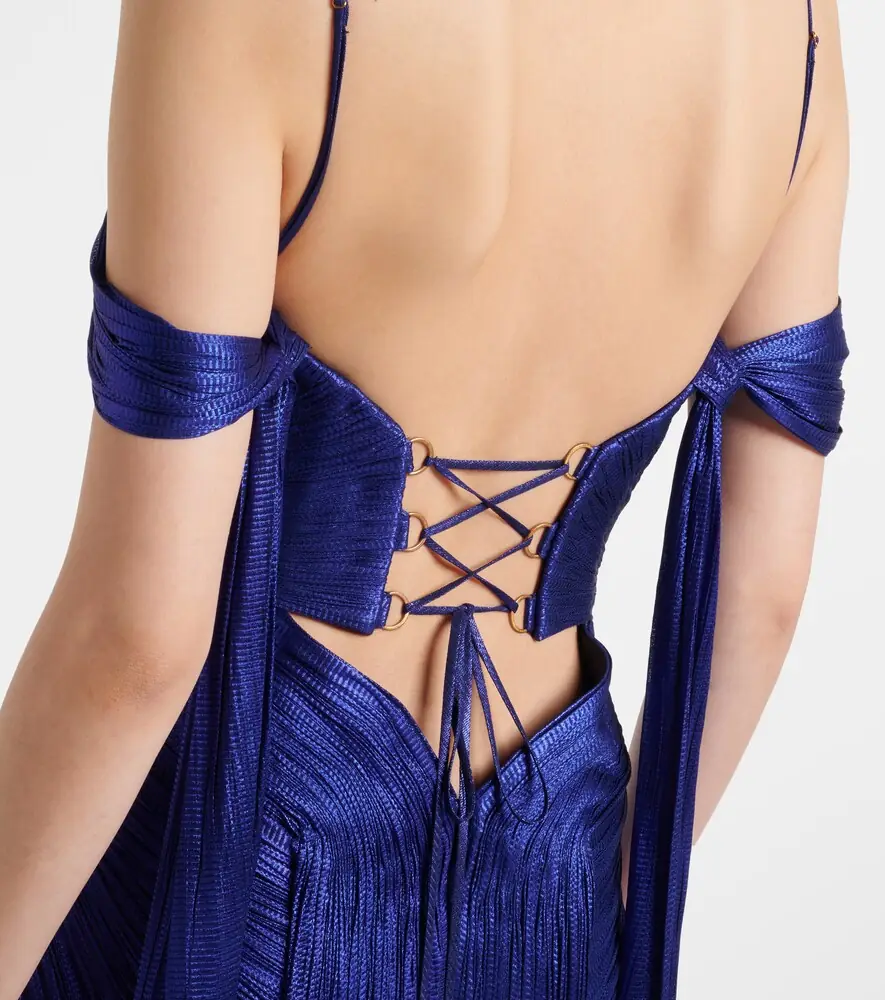 Maria Lucia Hohan Camilla metallic silk tulle bustier gown | Thumbnail 3 Maria Lucia Hohan Camilla metallic silk tulle bustier gown | Thumbnail 3