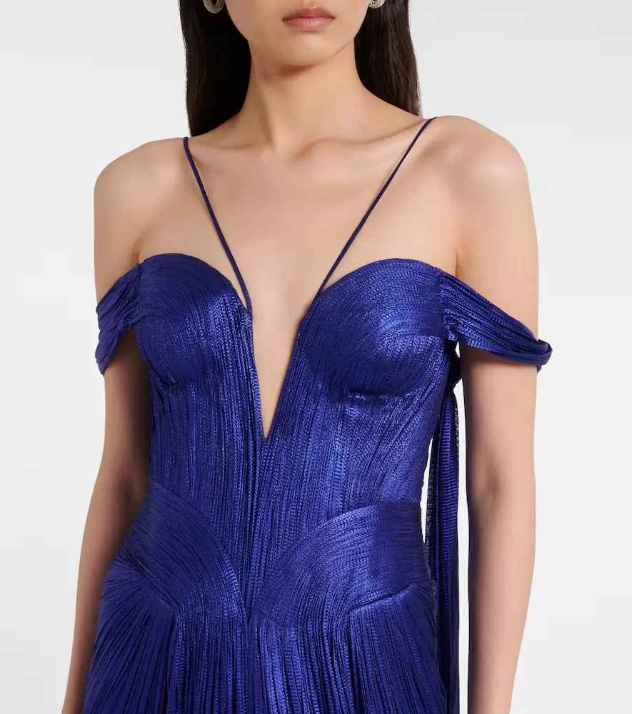 Maria Lucia Hohan Camilla metallic silk tulle bustier gown | Thumbnail 7 Maria Lucia Hohan Camilla metallic silk tulle bustier gown | Thumbnail 7