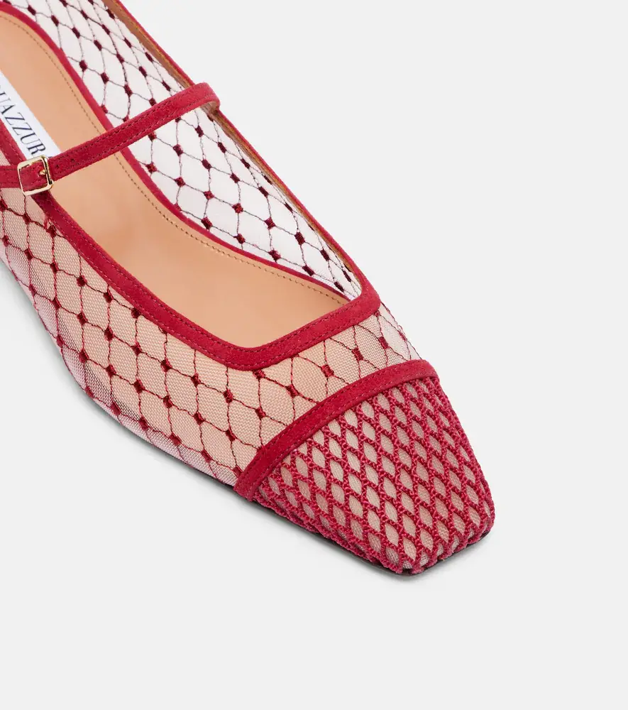Aquazzura Juliette suede-trimmed Mary Jane flats | Thumbnail 2
