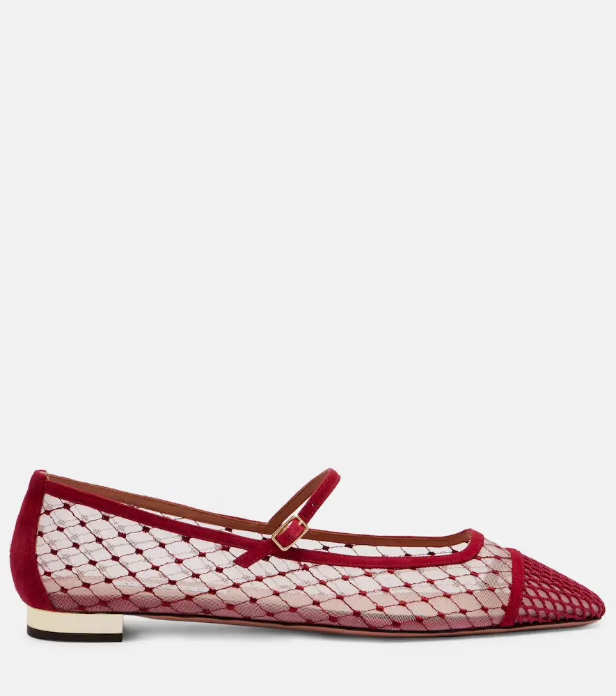 Aquazzura Juliette suede-trimmed Mary Jane flats | Thumbnail 4