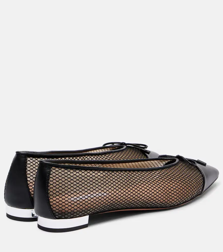 Aquazzura Gioia mesh and leather ballet flats | Thumbnail 3 Aquazzura Gioia mesh and leather ballet flats | Thumbnail 3