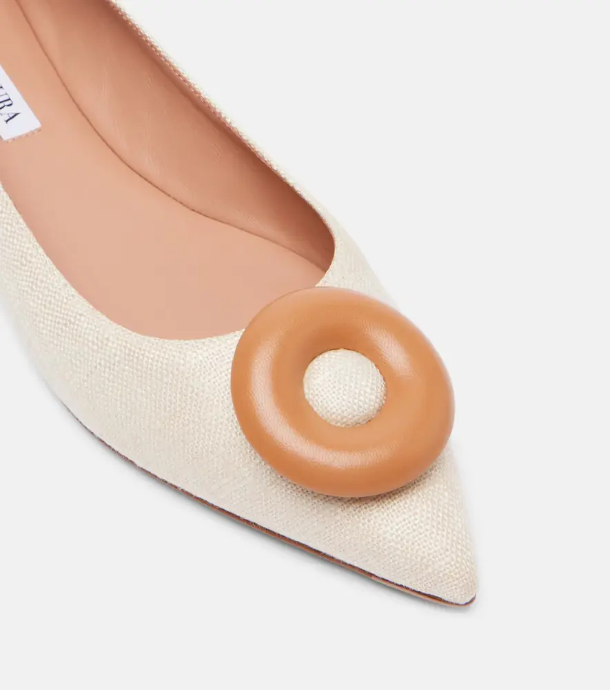 Aquazzura Hoop leather-trimmed ballet flats | Thumbnail 2 Aquazzura Hoop leather-trimmed ballet flats | Thumbnail 2